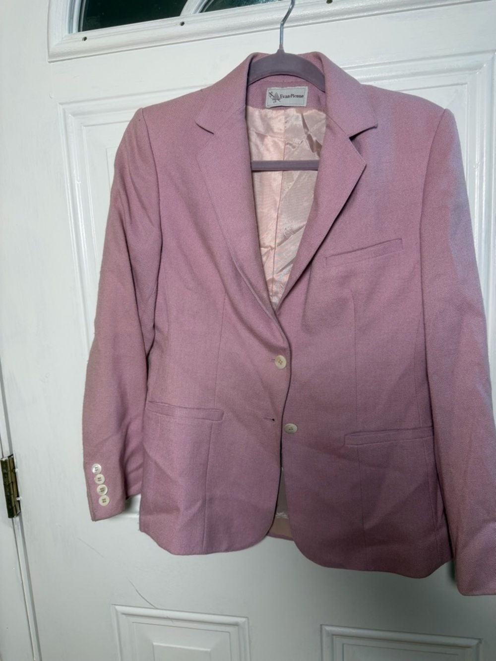 Evan Picone Mauve Two-Button Notch Lapel Blazer